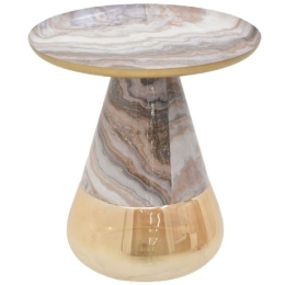 Tραπεζάκι Βοηθητικό Boundar 115-003178 Φ50x49cm Grey-Gold