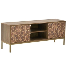 Έπιπλο Τηλεόρασης Brilo 115-003189 145x39x55cm Brown-Gold