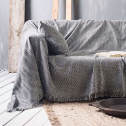 Ριχτάρι Vanda 01 Grey Ρυθμός Πολυθρόνα 180x180cm Chenille-Πολυέστερ