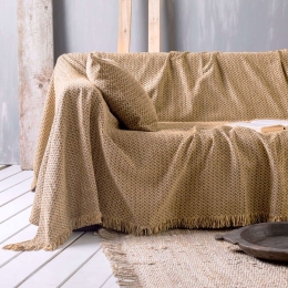 Ριχτάρι Vanda 03 Gold Ρυθμός Τριθέσιο 180x280cm Chenille-Πολυέστερ