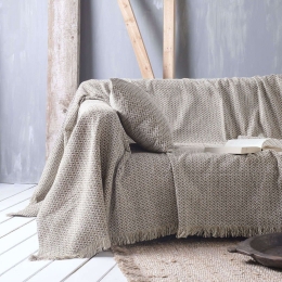 Ριχτάρι Vanda 02 Beige Ρυθμός Τετραθέσιο 180x330cm Chenille-Πολυέστερ