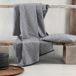 Ριχτάρι Tinetto Dark Grey Ρυθμός Διθέσιο 180x240cm Βαμβάκι-Πολυέστερ
