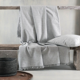 Ριχτάρι Tinetto Light Grey Ρυθμός Τετραθέσιο 180x330cm Βαμβάκι-Πολυέστερ