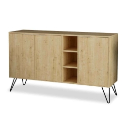 Μπουφές Clara 119-001058 142x35.5x82cm Light Oak Μελαμίνη,Μέταλλο