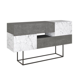 Μπουφές Roberta 119-001103 145x40x82cm Grey Antique-White Marble
