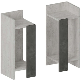 Κομοδίνα Immerse (Σετ 2Τμχ) 119-001172 27x25x60cm Antique White-Grey