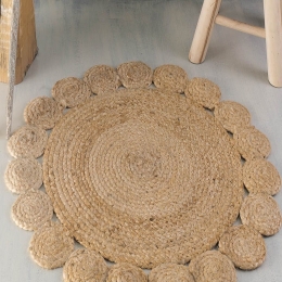 Χαλί Rattan Flower Natural Ρυθμός 120X120cm Round