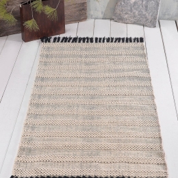 Χαλάκι Juno Ecru-Black Ρυθμός 70X140cm