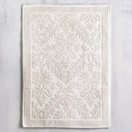 Ταπέτο Μπάνιου Bukle Ecru Ρυθμός 60 x 90 60x90cm Βαμβάκι-Πολυέστερ