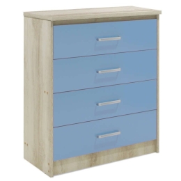 Συρταριέρα Παιδική Looney Με 4 Συρτάρια Castillo-Μπλε 80X40X95Cm 123-000078 Μελαμίνη