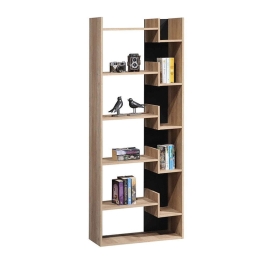 Βιβλιοθήκη Naya 123-000153 72x30x182,5cm Natural-Anthracite