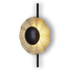 Φωτιστικό Τοίχου 01425 8W LED 3000K 640Lm 45x28cm Black-Gold Luma