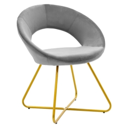 Καρέκλα Valentina 127-000133 65x60x82cm Grey-Gold