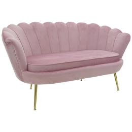 Καναπές Daimon 128-000006 Διθέσιος 134x70x77cm Pink Ξύλο,Ύφασμα