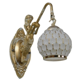 Φωτιστικό Τοίχου-Απλίκα Mermaid 01317 White GloboStar Μέταλλο,Γυαλί