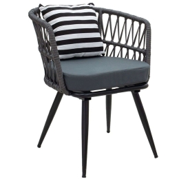 Πολυθρόνα Naoki 140-000044 65x61,5x77cm Black-Grey