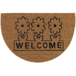 Πατάκι Εισόδου E-Coco 004 Welcome Flowers 40X60cm Beige-Black Sdim 40Χ60