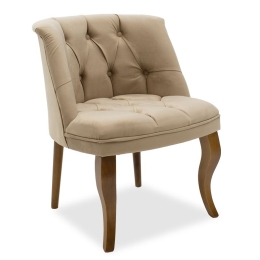 Πολυθρόνα Loreta 146-000006 59x64x73cm Beige-Walnut Βελούδο, Ξύλο