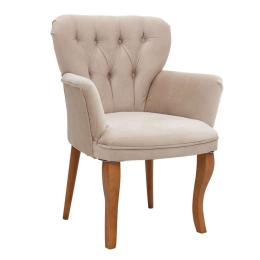 Πολυθρόνα Samara 146-000071 67x62x78cm Beige Ξύλο,Ύφασμα