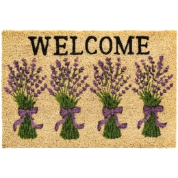 Πατάκι Εισόδου Ruco Print 759 Lavender Welcome 40X60cm Beige-Lila Sdim 40Χ60
