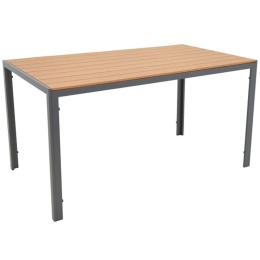 Τραπέζι Κήπου Nares 152-000029 140x80x72,5cm Anthracite-Natural
