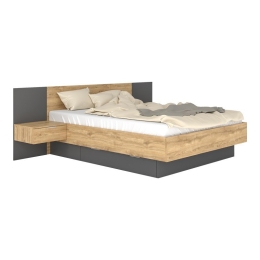 Κρεβάτι Kantri (Για Στρώμα 160x200cm) 173-000052 261,8x203,6x89cm Sonoma-Grey Υπέρδιπλo