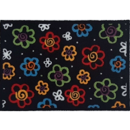 Πατάκι Εισόδου Ambiance Flowers 007 50x75cm Black-Multi Sdim 50X75