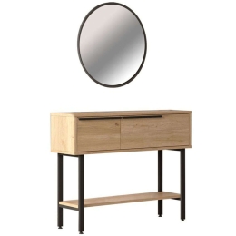 Τουαλέτα Με Καθρέπτη Wardio 176-000150 100x29,5x76cm Natural-Black