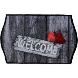Πατάκι Εισόδου Elegance 110 S1 Welcome Hearts 50X75cm Black-Red Sdim 50X75