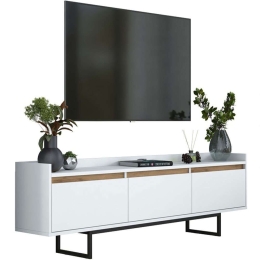 Έπιπλο Τηλεόρασης Ranil 182-000081 180x29,7x51,8cm White-Walnut