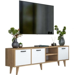 Έπιπλο Τηλεόρασης Sercio 182-000083 180x29,7x48,6cm White-Natural