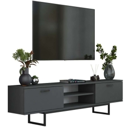 Έπιπλο Τηλεόρασης Pepkom 182-000084 180x29,5x48,6cm Anthracite-Black