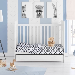 Πάπλωμα Βρεφικό Windows 176 White-Dark Blue DimCol 120x160cm 100% Βαμβάκι