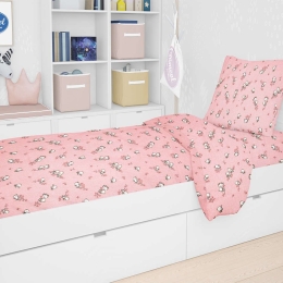 Πάπλωμα Βρεφικό Εμπριμέ Birds 15 Pink DimCol 120x160cm 100% Βαμβακερή Φανέλα
