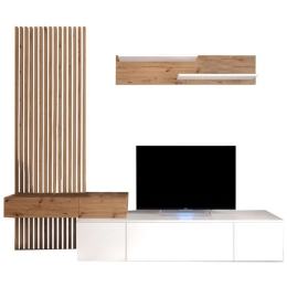Σύνθεση Τηλεόρασης Litende 192-000032 249,5x42x199,5cm Sonoma-White