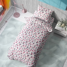 Πάπλωμα Παιδικό Hearts 12 Grey-Pink DimCol 160x240cm 100% Βαμβάκι