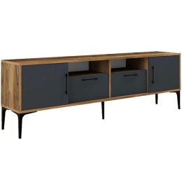 Έπιπλο Τηλεόρασης Fumomel 197-000174 180x35x54cm Walnut-Anthracite