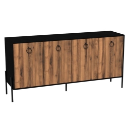 Μπουφές Twely 197-000181 160x40,5x79cm Walnut-Black