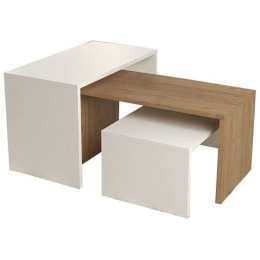 Ζιγκόν Alteo (Σετ 3Τμχ) 197-000187 65x45x35/59x35x35,5/53x35x26cm Oak-White