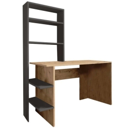 Γραφείο Με Βιβλιοθήκη Dropio 197-000206 120x55x150cm Oak-Anthracite