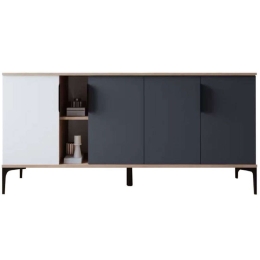 Μπουφές Tajesy 197-000212 180x40x78cm White-Anthracite Μοριοσανίδα, Μελαμίνη