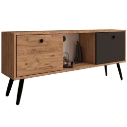Έπιπλο Τηλεόρασης Loijo 197-000216 140x30x53,5cm Walnut-Anthracite