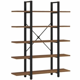 Βιβλιοθήκη Esthon 197-000228 120x28x180cm Walnut-Black
