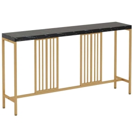 Κονσόλα Gledo 197-000232 180x30x94cm Marble Effect Black-Gold