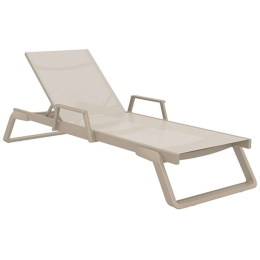 Ξαπλώστρα Tropic 20.0693 Με Μπράτσα 210x72x31cm Taupe Siesta
