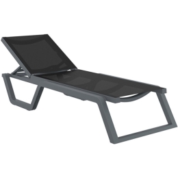 Ξαπλώστρα Rio 20.0906 187x69x33cm Dark Grey-Black