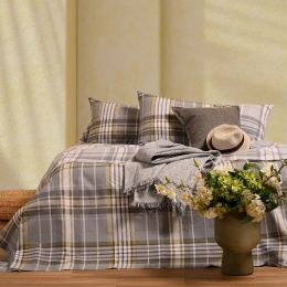 Σεντόνια Jonas (Σετ 3τμχ) Grey Melinen Διπλό 205x270cm 100% Βαμβάκι