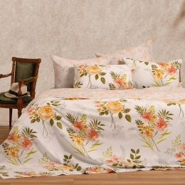 Σεντόνια Sylvie (Σετ 4τμχ) Peach Melinen Υπέρδιπλo 235x270cm Βαμβάκι-Πολυέστερ