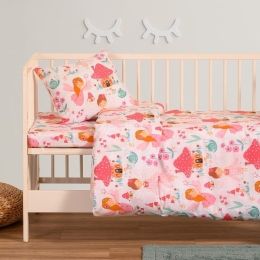 Σεντόνια Βρεφικά Magic (Σετ 3τμχ) Pink Melinen Κούνιας 120x170cm 100% Βαμβάκι