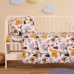 Σεντόνια Βρεφικά Explorer (Σετ 3τμχ) Blue Melinen Κούνιας 120x170cm 100% Βαμβάκι